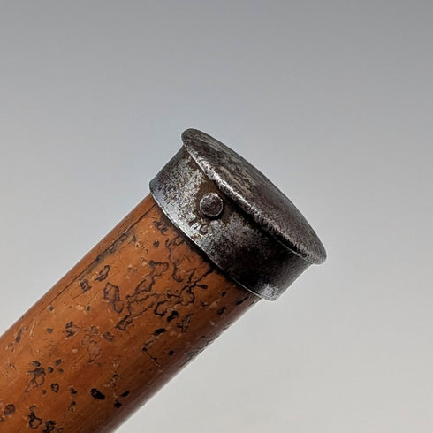 古董英國馬六甲軸樹脂 L 型手柄手杖 88 厘米